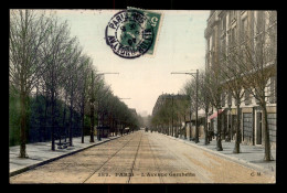 75 - PARIS 20EME - AVENUE GAMBETTA - CARTE COLORISEE - Distrito: 20