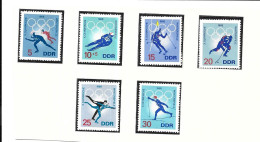 DF97 - TIMBRES POSTE DDR - JEUX OLYMPIQUES GRENOBLE - PATINAGE - LUGE - HOCKEY SUR GLACE - SKI - SKI DE FOND - Winter 1968: Grenoble