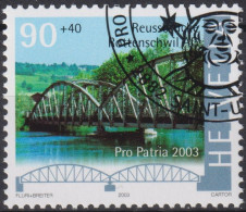2003 Schweiz Pro Patria, Reussbrücke, Rottenschwil ⵙ Zum:CH B283, Mi:CH 1835, Yt:CH 1760 - Gebraucht