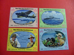 55 NEW HEBRIDES 1967 / 25 ANV. BATALLAS EN PACIFICO SUR / YVERT 261 / 264 MH - Ungebraucht