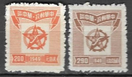 Chine Centrale**- 1949 - Étoile Avec Carte De Hankéou.  YT N° 78/79**. Émis Neufs Sans Gomme - Centraal-China 1948-49