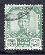 Malaysian States - Johore - 1922-41 Sultan Ibrahim - Wmk. Script CA - 2c Green Used (SG 105) - Johore