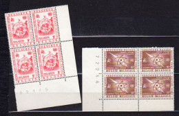 Belgique 1958, Nations-Unies, PA 30 / PA 35 ** En Bloc De 4 Avec 2 Bords - Mint