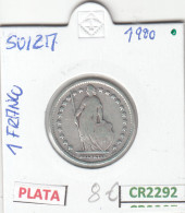 CR2292 MONEDA SUIZA 1 FRANCO 1900 PLATA MBC- - Andere - Europa