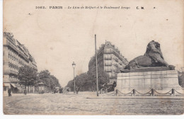 Paris - Le Lion De Belfort Et Le Boulevard Arago - Statuen