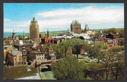 Québec - La Cité -  C.P.A.  No: RF-201 - Porte Saint Louis - Château Frontenac - Édifice Price - Photo Laval Couët - Québec - La Cité