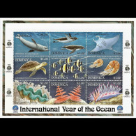 DOMINICA 1998 - Scott# 2085 Sheet-Ocean Year MNH - Dominique (1978-...)