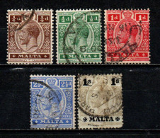 MALTA - 1914 - EFFIGIE DEL RE GIORGIO V  - FILIGRANA CA MULTIPLA - USATI - Malta (...-1964)