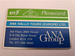 GREAT BRETAGNE/ L & G  20 UNITS /  ANA HALO TOURS/ ANA GROUP  /  / 112B /  MINT CARD **16642** - BT Emissions Etrangères