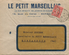 FRANCE ANNEE 1924/1932 N°199 PERFORE PM LE PETIT MARSEILLAIS 9 11 28 + CORRESPONDANCE  TB  - Brieven En Documenten