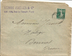 FRANCE ANNEE 1907 N°137 PERFORE VF VENOT FRERES & Cie 1912 + 3 FACTURES TB  - Lettres & Documents