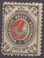 Russia Russland Wenden Livonia 1880 Mi 10 MLH L 12 1/2 - Neufs