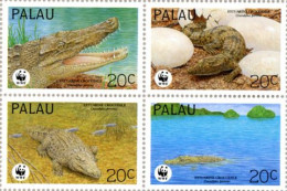 PALAU 1994 -  W.W.F. -crocodiles Estuarine - 4 V. - Other & Unclassified