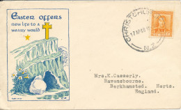 New Zealand Cover Sent Air Mail To Denmark Christchurch 17-4-1949 Single Franked - Covers & Documents