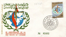 Maroc Al Maghrib 0697 Fdc ONU, Déclaration Des Droits De L'Homme - ONU