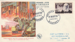 ///   FRANCE ///    PREMIER JOUR ---  FDC  --- PIERRE MARTIN - 1950-1959