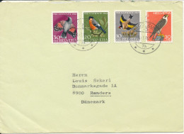 Switzerland Cover Sent To Denmark 18-3-1986 With BIRD Stamps - Covers & Documents