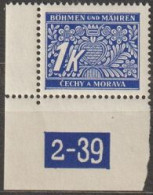 061/ Pof. DL 9, Corner Stamp, Perforated Border, Plate Number 2-39 - Neufs