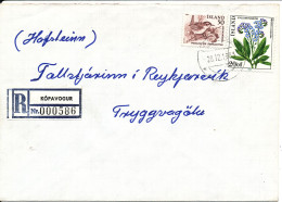 Iceland Registered Cover Kopavogur 28-12-1983 BIRD On One Of The Stamps - Lettres & Documents