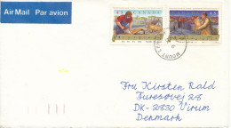 Canada Cover Sent Air Mail To Denmark 9-11-1993 Topic Stamps Music - Covers & Documents