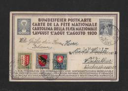 1920 BUNDESFEIER POSTKARTE ► Karte Nr.29 Die Ernte (Schnitter) Mit ZuF Kompl. PJ-Satz 1921 - Covers & Documents