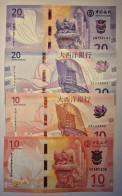 Macao Set Of 4 Notes 2024 (2020) Dragon + Bank UNC - Macau