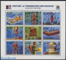 Turks And Caicos Islands 1996 Diving 9v M/s, China 96, Mint NH, Sport - Diving - Philately - Buceo