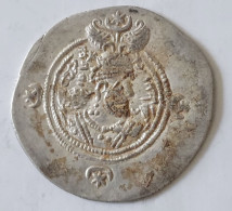 SASANIAN KINGS. Khosrau II. 591-628 AD. AR Silver  Drachm  Year 21 Mint Kerman - Orientalische Münzen