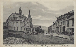 Luxembourg - Luxemburg - DIFFERDANGE  -  HÔTEL DE VILLE ET AVENUE D'ESCH  -  Papiers En Gros  P.Houstraas , Luxbg-Gare - Differdingen