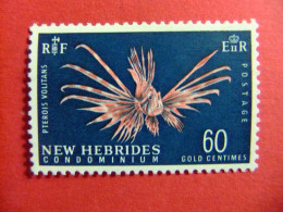 55 NEW HEBRIDES 1967 / FAUNA PECES (PTEROIS VOLITANS) / YVERT 266 MH - Unused Stamps