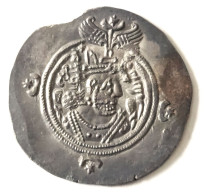 SASANIAN KINGS. Khosrau II. 591-628 AD. AR Silver  Drachm  Year 27 Mint LYW - Orientales