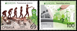 SALE!!! SERBIA SERBIE SERBIEN 2016 EUROPA CEPT Think Green 2 Stamps Set MNH ** - 2016