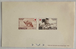 Rare! Algerie, Epreuve Collective, Croix Rouge 343-344, Fennec, Cigognes, Faune, Red Crescent - Autres & Non Classés