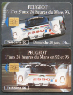 Télécartes PEUGEOT 24 Heures Du Mans 93 1993 Automobile Lion Voiture Course Endurance 50U France Telecom ESSO Vitesse - Unclassified