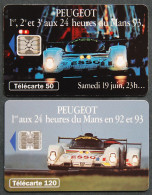 Télécartes PEUGEOT 24 Heures Du Mans 93 1993 Automobile Lion Voiture Course Endurance 50U 120U France Telecom ESSO - Unclassified