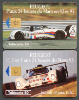 Télécartes PEUGEOT 24 Heures Du Mans 93 1993 Automobile Lion Voiture Course Endurance 50U France Telecom ESSO - Unclassified