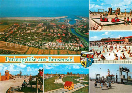 72875296 Bensersiel Fliegeraufnahme Strand Kinderspielplatz Hafen Bensersiel - Esens