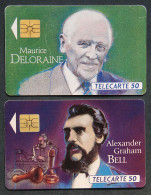 Télécartes Maurice DELORAINE A.Graham BELL 1993 Figures Télécommunications Téléphone Télégraphie 50U France Telecom - Non Classés