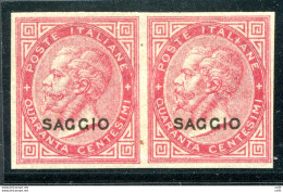Vitt. Emanuele II° Cent. 40 Coppia Saggio Non Dentellata - Mint/hinged