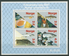 Norwegen 1987 Tag Der Briefmarke Fischzucht Lachs Block 8 Postfrisch (C25938) - Blocs-feuillets