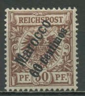 Deutsche Post In Marokko 1899 Krone/Adler Mit Steilem Aufdruck 6 Mit Falz - Deutsche Post In Marokko