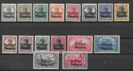 GERMANIA ANTICHI STATI 1919  BAVIERA  SOPRASTAMPATI  UNIF. 136-151 MLH VF - Ungebraucht