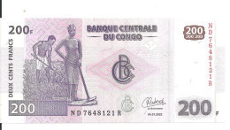 CONGO 200 FRANCS 2022 UNC P 99 D - Unclassified
