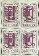 C 308 Brazil Stamp Duque De Caxias Military Mausoleum 1953 Block Of 4 - Neufs