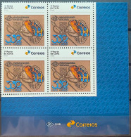 SI 18 Brazil Institutional Stamp Mint Helmet Sword Watch Money 2024 Block Of 4 Vignette Correios - Personalized Stamps