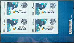 SI 17 Brazil Institutional Stamp Rondon Postal Museum Car Bull's Eye 2024 Block Of 4 Bar Code - Personalized Stamps