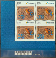 SI 18 Brazil Institutional Stamp Mint Helmet Sword Money Watch 2024 Block Of 4 Bar Code - Personalized Stamps
