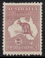 AUSTRALIA 1924  2/- MAROON KANGAROO (DIE II) STAMP PERF.12 3rd.WMK  SG.74 MH. - Ongebruikt