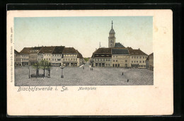 AK Bischofswerda I. Sa., Spaziergänger Auf Dem Marktplatz  - Bischofswerda