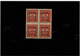 TRENTINO-ALTO ADICE ,francobolli D'Austria Soprastampati ,10 H Lacca ,quartina MH ,qualita Ottima - Trentino